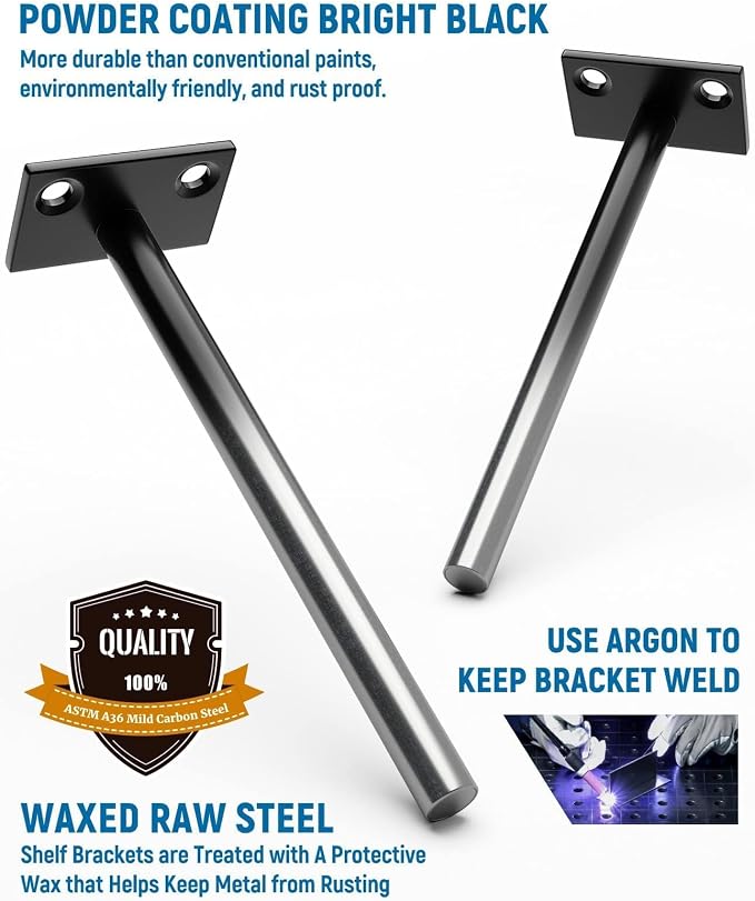 LEOPO 8-Pack 6 inch Floating Shelf Brackets, Hidden Shelf Bracket - Image 4