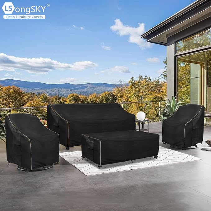 Patio 3-Seater Sofa Cover, Outdoor Couch Cover Fits up to 79W x 38D x 35H Inches - Image 7