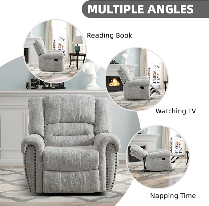 CANMOV Manual Recliner Chair, Classic and Traditional Manual Recliner Chair - Image 4