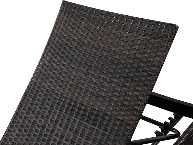 PE Rattan Adjustable Backrest Chaise Lounge Set 4 - Image 7