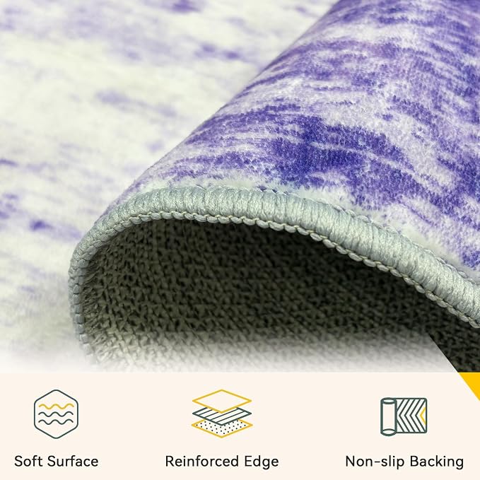 RELEANY Washable Area Rugs 7'x9' Non-Slip Modern Abstract Soft - Image 4