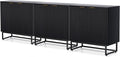 EYYTHUNG Fluted Cabinet with Storage Set of 3, Sideboard Buffet Cabinet with by EYYTHUNG