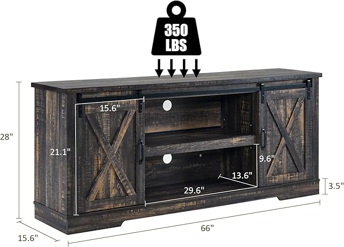 AMERLIFE 66" Farmhouse TV Stand - Image 2