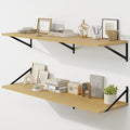 Fun Memories Floating Shelves for Wall, 12 Inch Deep Floating Shelves Set of 2 by FunMemories