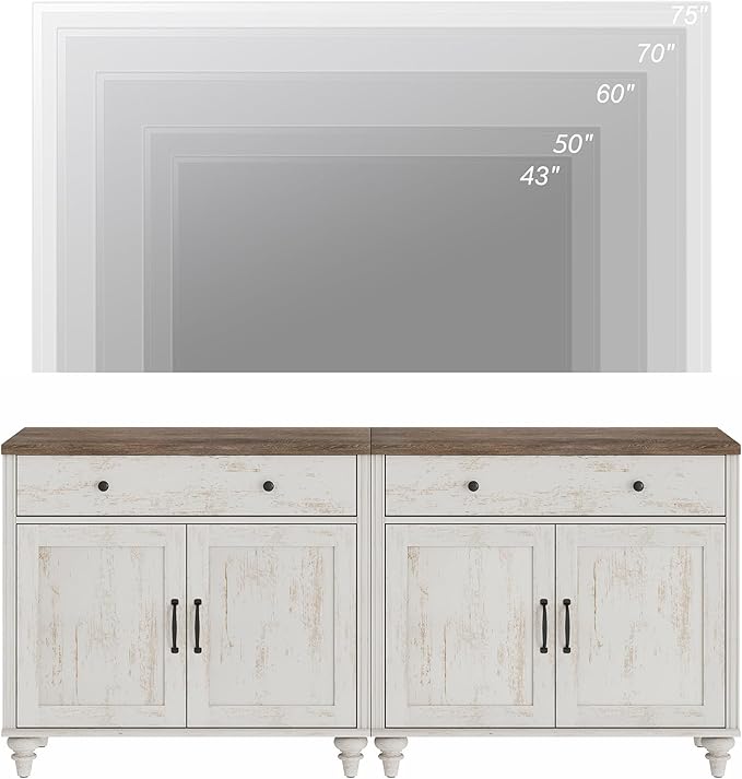 WAMPAT Farmhouse TV Stand for 75 inch TV - Image 4