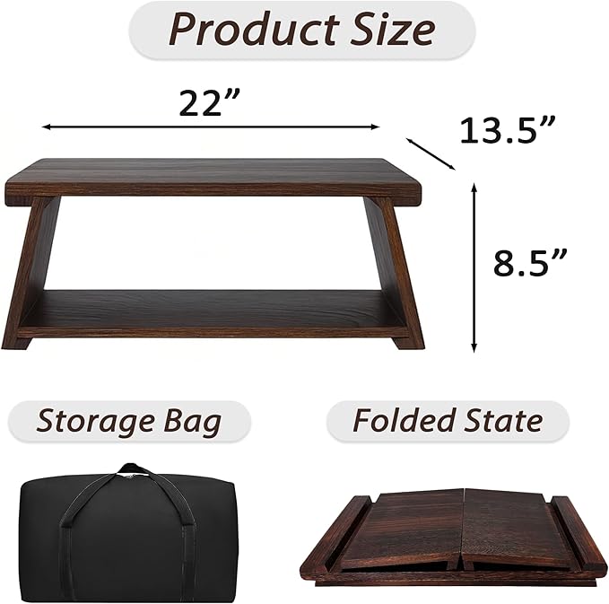 Japanese Low Floor Table Folding Coffee Tables - Image 2