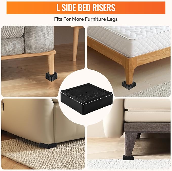 shouwuhho Furniture Risers, 8 Pack Bed Risers - Image 3