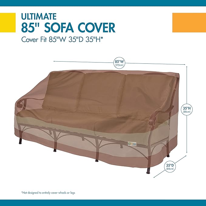 DUCKCOVERS Ultimate Waterproof 87 Inch Patio Sofa Cover, Patio Furniture Covers - Image 3