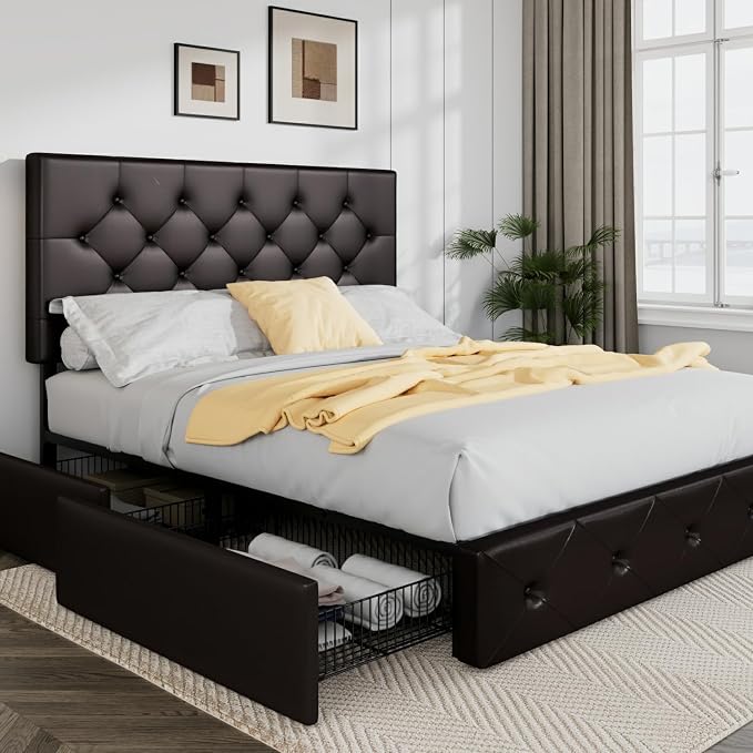 Allewie Upholstered Full Size Platform Bed Frame by Allewie