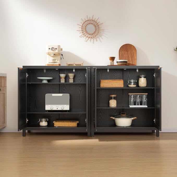 SICOTAS Rattan Sideboard Buffet Storage Cabinet - Image 7