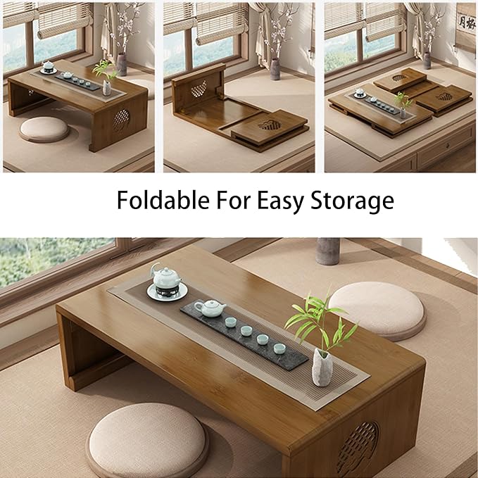 Folding Coffee Table Foldable Japanese Floor Table Low Table - Image 4