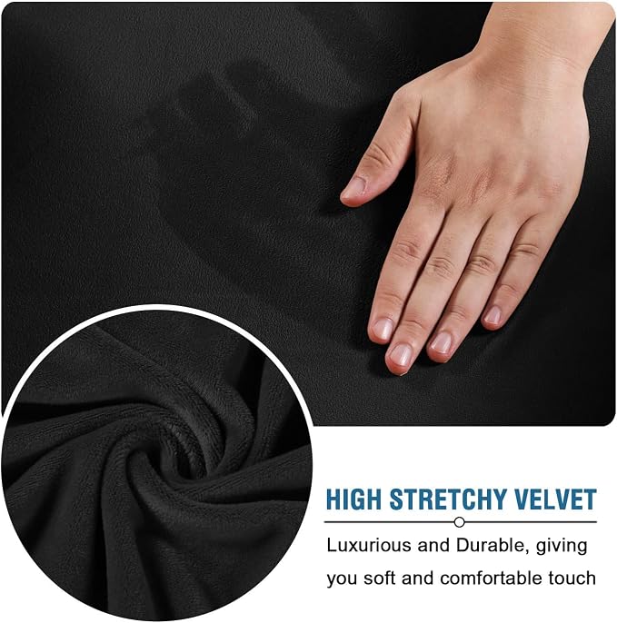 H.VERSAILTEX Velvet 4 Piece High Stretch Sofa Slipcover Cover Furniture - Image 5