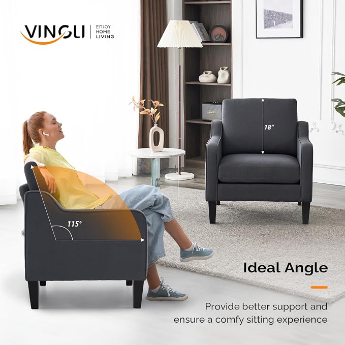 VINGLI Accent Chairs for Living Room Chairs Mid Century Modern Chair Sofa Chair - Image 5
