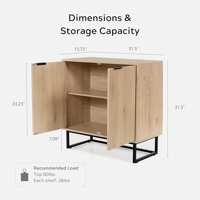 EYYTHUNG Fluted Storage Cabinet Set of 2, Sideboard Buffet Cabinet Modern - Image 2