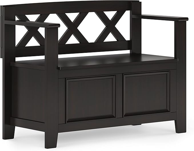 SIMPLIHOME Amherst Entryway Storage Bench by SimpliHome