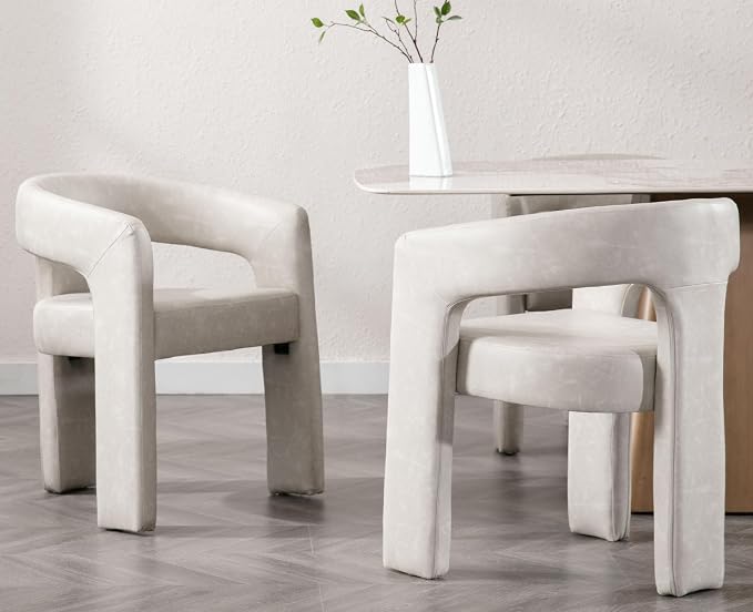 VESCASA Faux Leather Barrel Dining Chair - Image 2