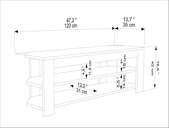 Decorotika Rita Corner TV Stand, Modern Entertainment Center - Image 7