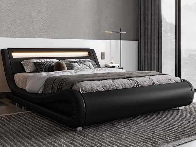 Allewie Full Size LED Platform Bed Frame - Image 3