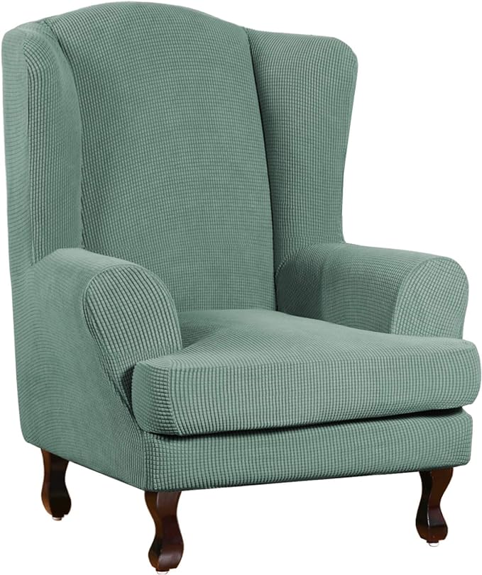 Turquoize Wingback Chair Covers 2 Piece Wing Chair Slipcover Stretch Slipcovers by Turquoize