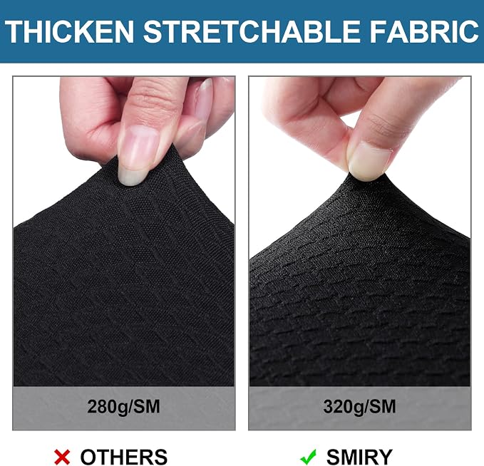 Smiry Waterproof Seat Covers for Dining Room Chairs Set of 8, Stretch Jacquard - Image 4