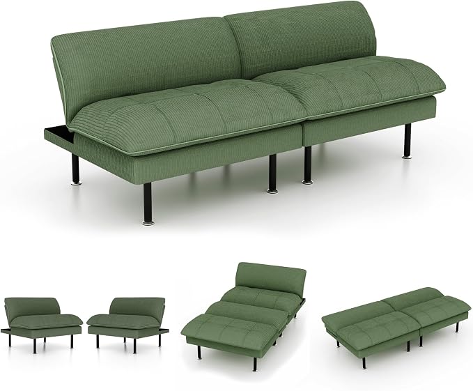 Ribilake 2 Sets 70" Futon Sofa Bed, 4 in 1 Multi-Function Couch Sleeper - Image 3
