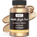 Nicpro Metallic Sahara Gold Acrylic Paint, 8.45oz/250ml Large Gold Leaf Paint by Nicpro