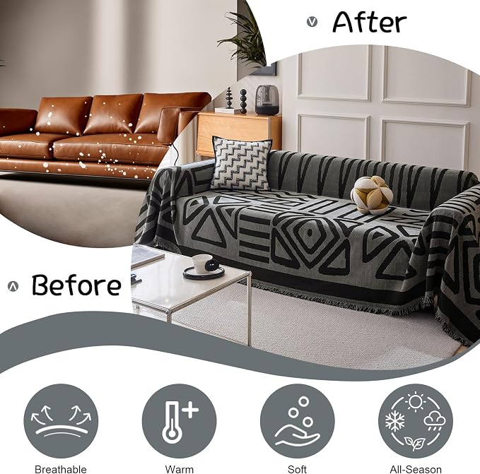 VClife Boho Sofa Covers for Dog, XXL Couch Protector for 3-4 Cushion Couch Sofa - Image 6