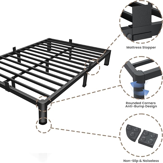 ROIL 7 inch Metal Queen Bed Frame - Image 5