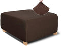 NeColorLife Rectangle Ottoman Cover Jacquard Fabric Ottoman Slipcover Thick by NeColorLife