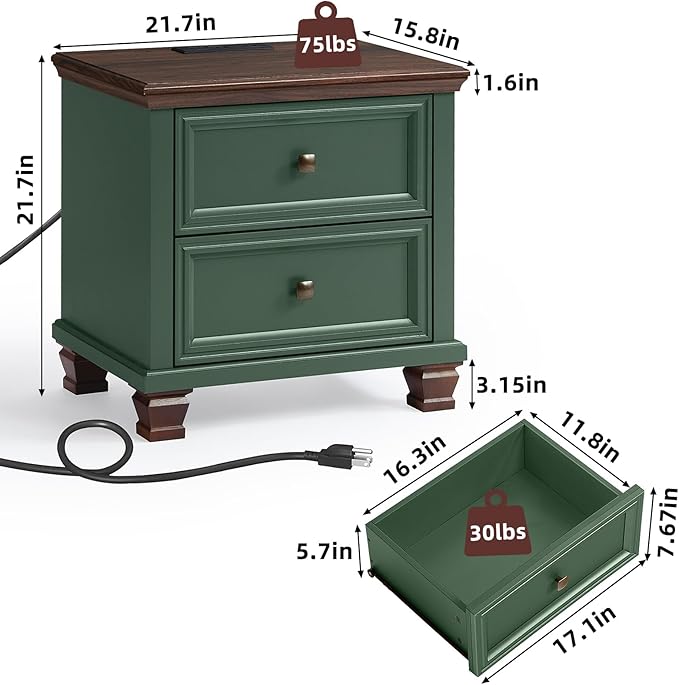 SAVOR LIFE Farmhouse Nightstand - Image 2