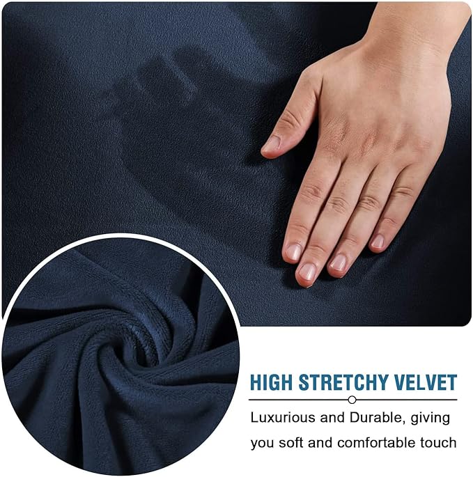 H.VERSAILTEX Velvet 4 Piece High Stretch Sofa Slipcover Sofa Cover Furniture - Image 5