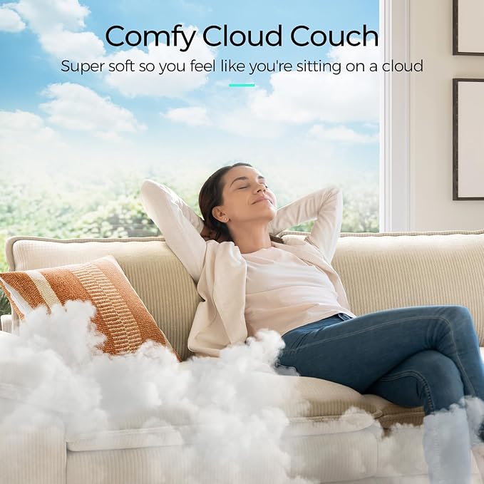 LINSY HOME 157" Modular U-Shaped Sectional Sofa, 4-Seat Corduroy Modern Cloud - Image 5