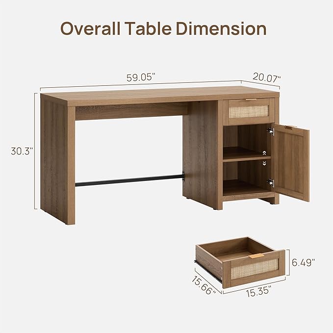 SICOTAS Rattan Executive Desk - Image 3