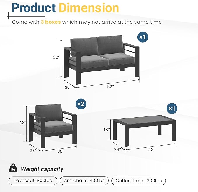 Solaste Aluminum Patio Furniture Set - Image 3