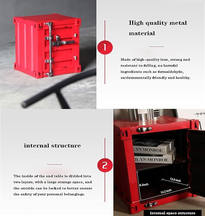 ZHAOYONGLI-End Tables Industrial Nightstand Table, New - Image 7