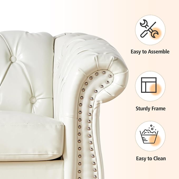 AVZEAR Chesterfield Loveseat Sofa, Upholstered Sofa Modern Sofa Couches Set - Image 5