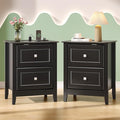 VINGLI 18.9" W Black Nightstand Set of 2 by Bonnlo