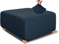 NeColorLife Rectangle Ottoman Cover Jacquard Fabric Ottoman Slipcover Thick by NeColorLife