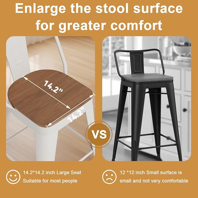 Andeworld Metal Bar Stools Set of 4, 30 inch Bar Height Barstools - Image 4