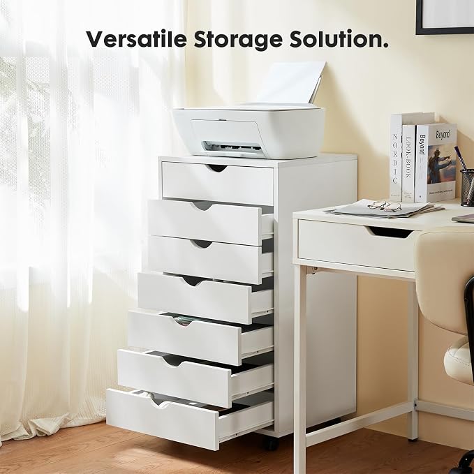 OLIXIS 7 Drawer Mobile File Cabinet Under Desk Storage Organization - Image 4