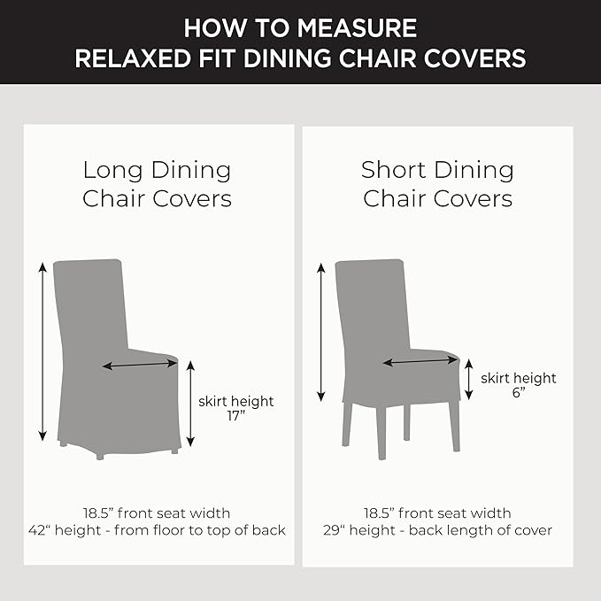 SureFit Cove Cotton Canvas Long Dining Room Chair Covers, Dining Chair Cover - Image 6
