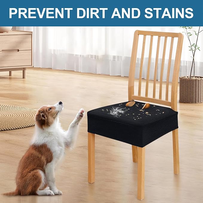 Smiry Waterproof Seat Covers for Dining Room Chairs Set of 10, Stretch Jacquard - Image 6