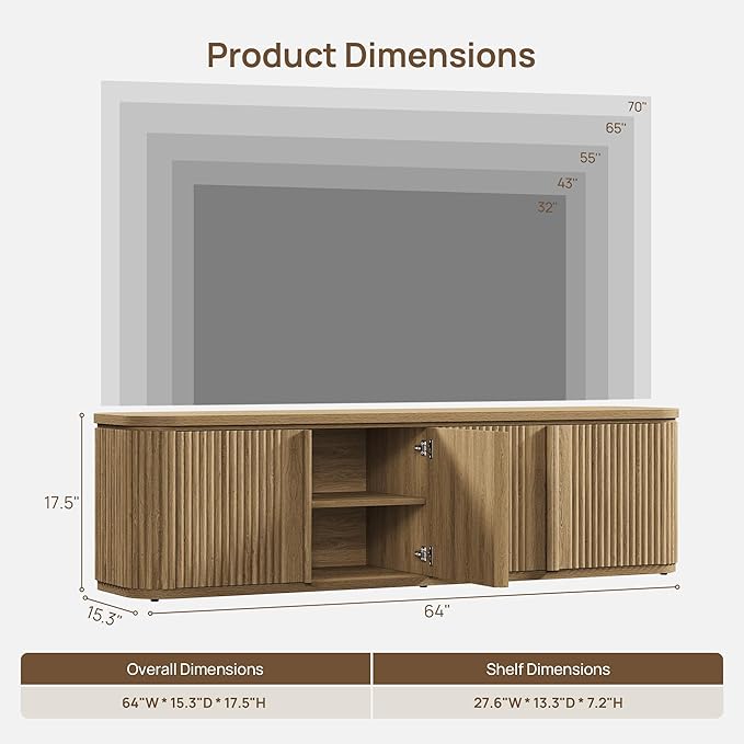 SICOTAS TV Stand for 70 Inch TV - Image 3