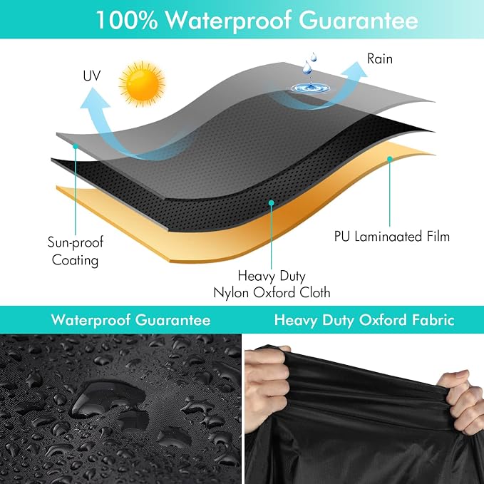 WLEAFJ Patio Sofa Cover Waterproof, 3-Seater Outdoor Sofa Cover, Heavy Duty - Image 4