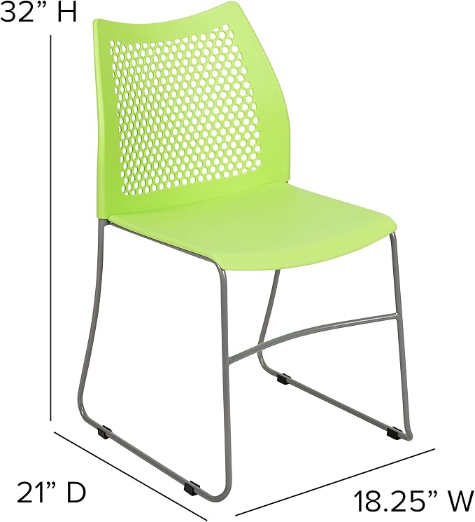 Flash Furniture HERCULES Series 661 lb. Capacity Green Stack Chair - Image 2