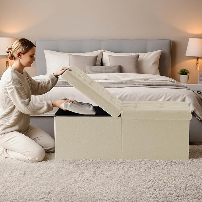 35-INCH Storage Ottoman Bench, Footrest - Image 2