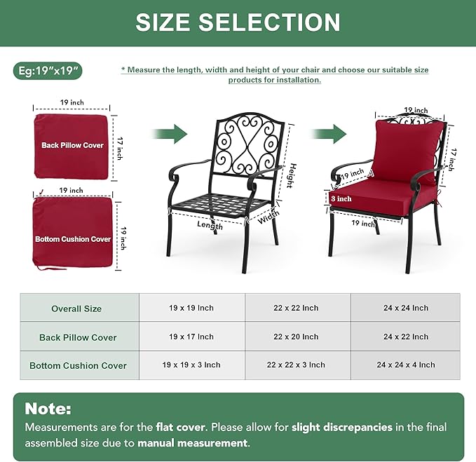 Summsun Outdoor Chair Cushions, Waterproof Back Pillow and Seat Cushion Set - Image 7