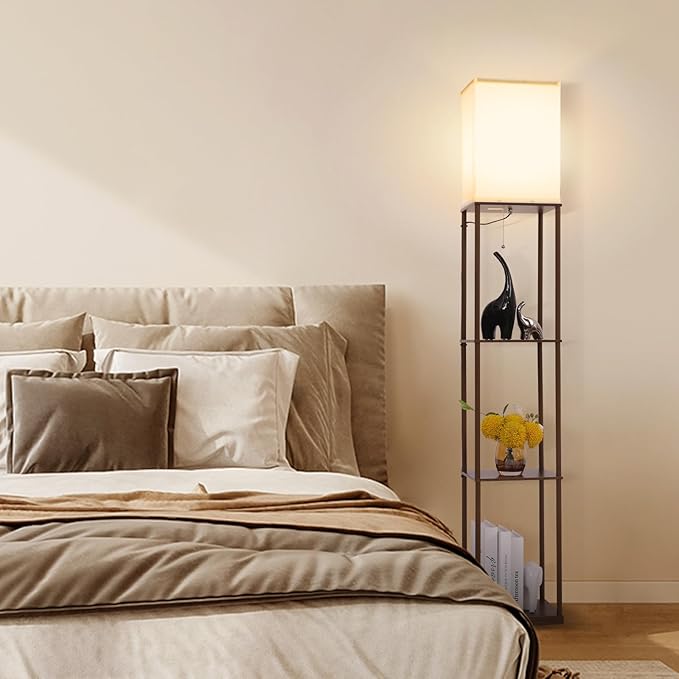 Gupuzm Floor Lamp with Shelves, Modern Square Standing Lamp with 3 Color - Image 5