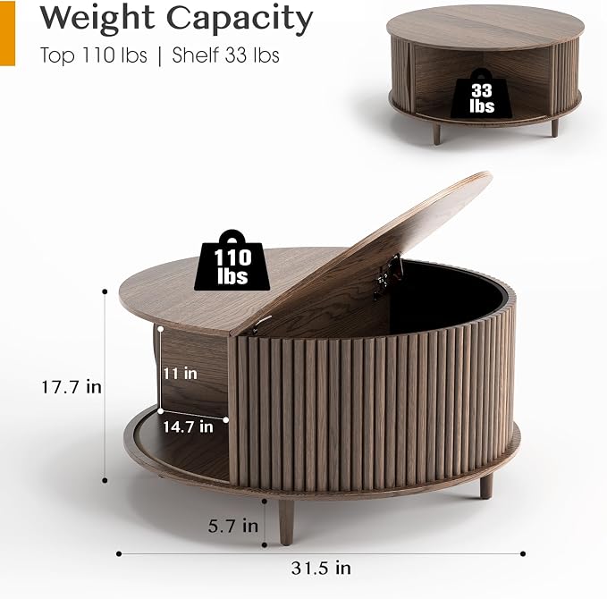 JOINICE Round Coffee Table - Image 2