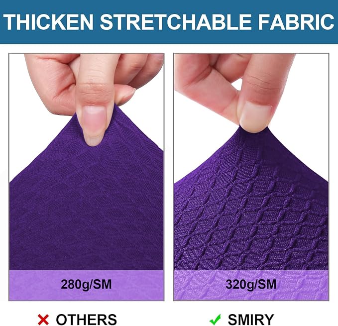 Smiry Waterproof Seat Covers for Dining Room Chairs Set of 6, Stretch Jacquard - Image 4